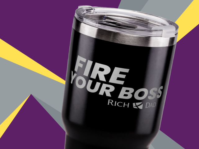 "Fire Your Boss" Black Travel Mug, 20 oz