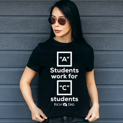 A Students Work for C Students White Print T-Shirt