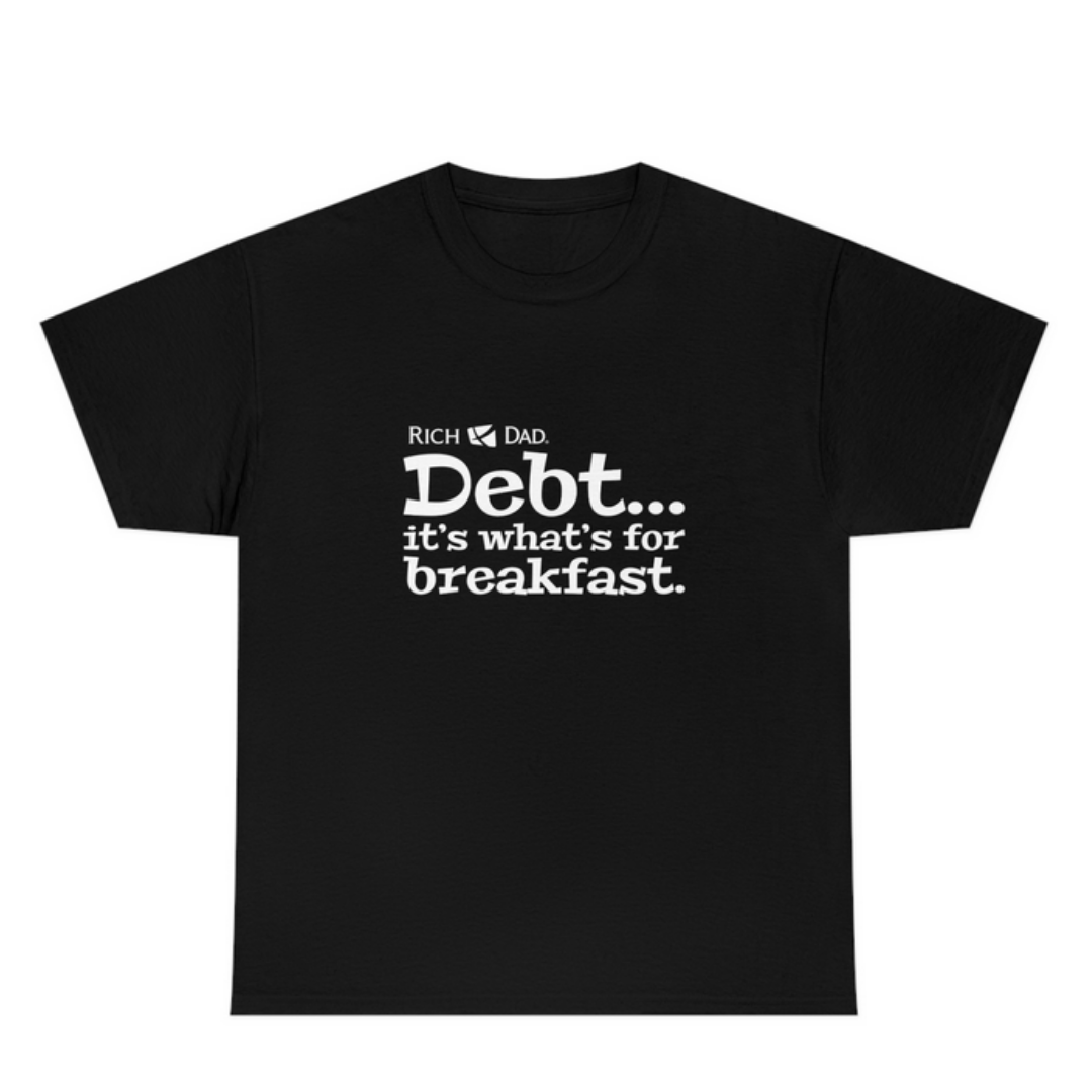Debt...it's what's for breakfast White Print T-Shirt